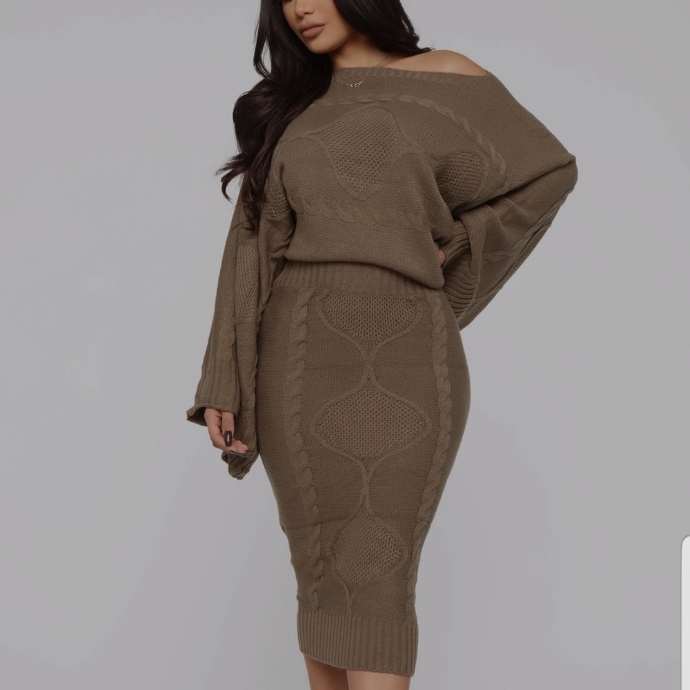 Two Piece Olive Midi